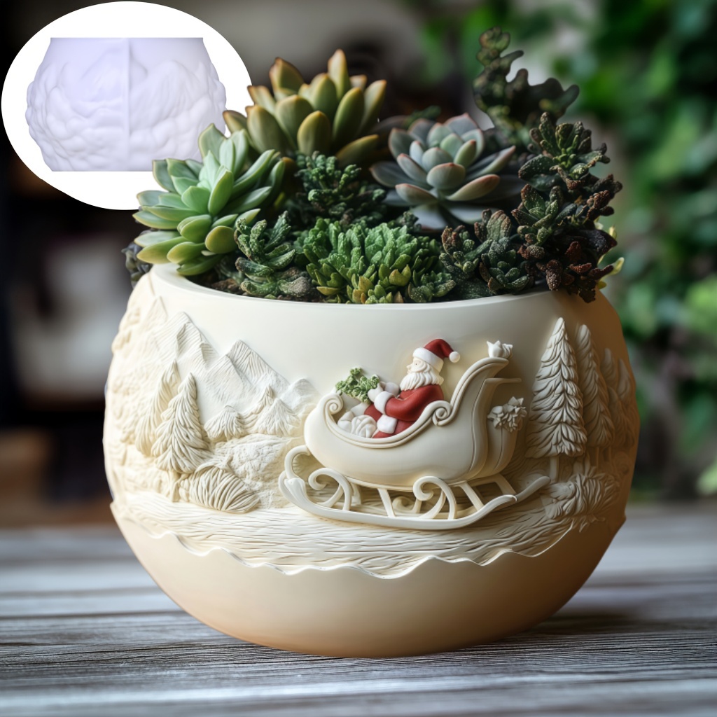 Cedar Sled Santa Claus Relief  - đánh giá và giá Potsticker Mold